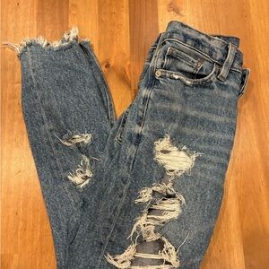 American Eagle Highest Rise Mom Distressed Stretch Jean